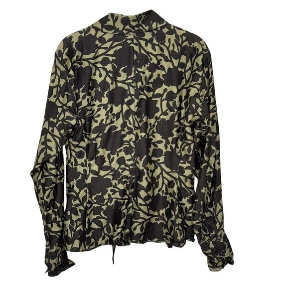 Vtg Yves Saint Laurent Shirt Size 38 Floral Print Silk Tie Waist Designer Blouse - Picture 5 of 9